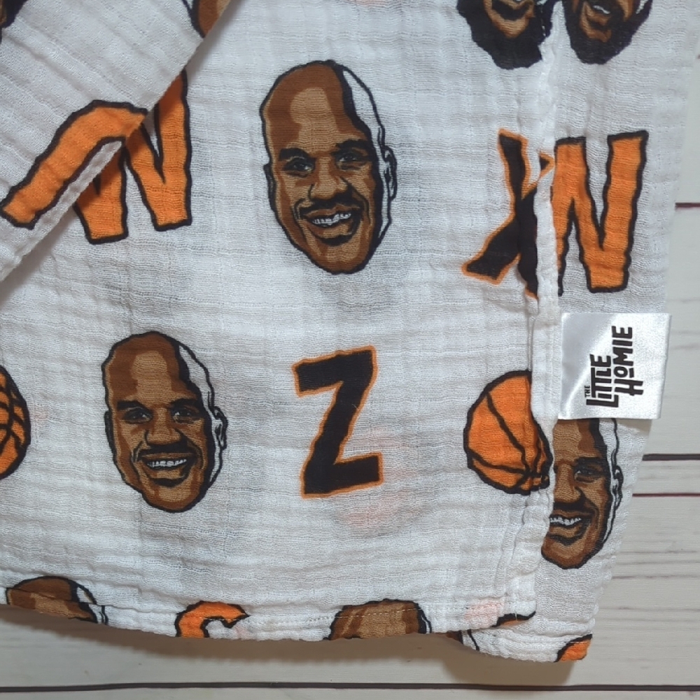 Little Homie Baby Ball Before You Crawl Basketball Muslin Swaddle Blanket Cotton - Picture 10 of 16